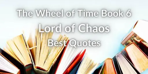 Books on a white background with white typography. It is a clickable link to the “Best Quotes from Lord of Chaos” post.