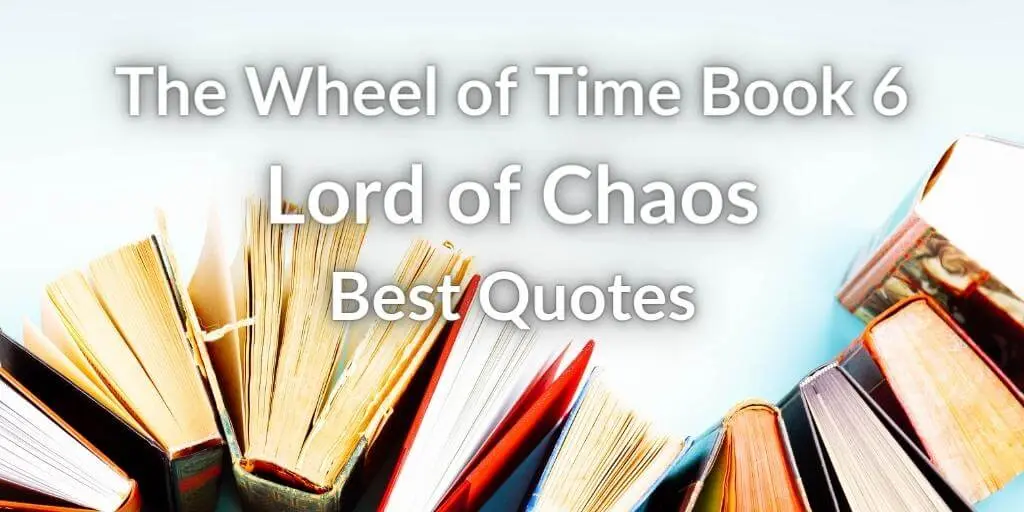 Books on a white background with white typography introducing the “Best Quotes from Lord of Chaos” post.