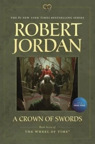 A Crown of Swords paperback, June 2013 edition from Tor Books. The cover features Cadsuane greeting Rand al'Thor.