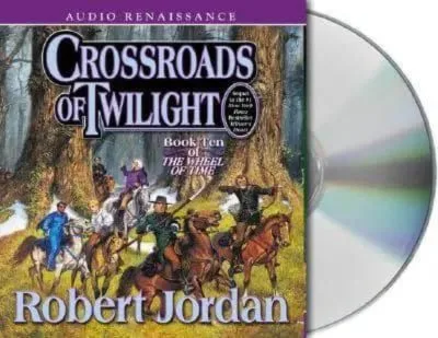 Crossroads of Twilight Audio CD read by Kate Reading & Michael Kramer. The sleeve has Mat and company on horseback.