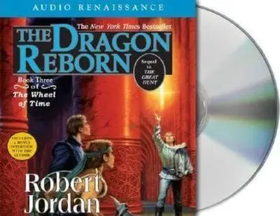 The Dragon Reborn Audio CD read by Kate Reading & Michael Kramer. The sleeve has Rand reaching for Callandor in the Stone of Tear.