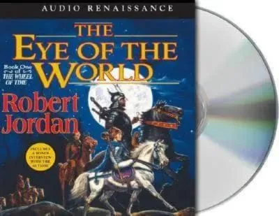 The Eye of the World Audio CD read by Kate Reading & Michael Kramer. The sleeve has Moiraine and Lan on horseback.