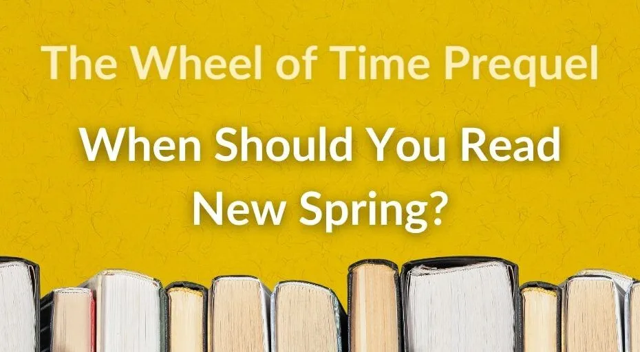 “When To Read New Spring” feature image. Books on a mustard-yellow background.