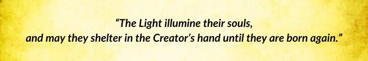 A yellow parchment with a Moiraine Damodred quote from New Spring begins: “The Light illumine their souls…”