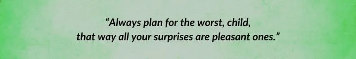 A green parchment with a Verin Mathwin quote from The Dragon Reborn begins: “Always plan for the worst, child…”