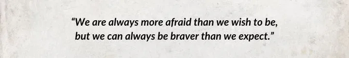 A white parchment with a Sorilea quote from Lord of Chaos begins: “We are always more afraid than we wish to be...”
