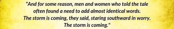 A yellow parchment with a quote from A Crown of Swords begins: “And for some reason, men and women who told the tale...”