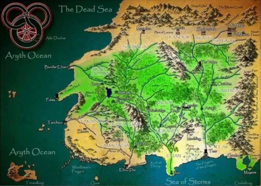 Color map of The Wheel of Time map world by DeArtistZwei on DeviantArt.
