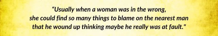 A yellow parchment with a Matrim Cauthon quote from A Crown of Swords begins: “Usually when a woman was in the wrong…”