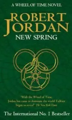 New Spring paperback, December 2004 edition from Orbit. The cover has the snake-wheel symbol in yellow on a green background.
