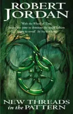 New Threads in the Pattern paperback, June 2004 edition from Atom. The cover has the snake-wheel symbol in a tree’s bark.