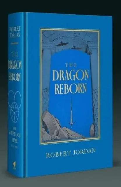 The Dragon Reborn hardcover, December 2024 edition from Orbit. The cover has an upright sword suspended in the air beyond a stone archway.